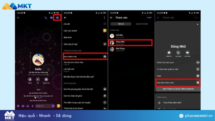 Cách giải tán nhóm messenger trên Android