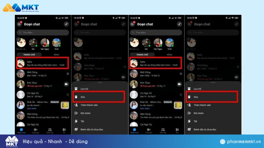Cách giải tán nhóm messenger trên điện thoại  Android