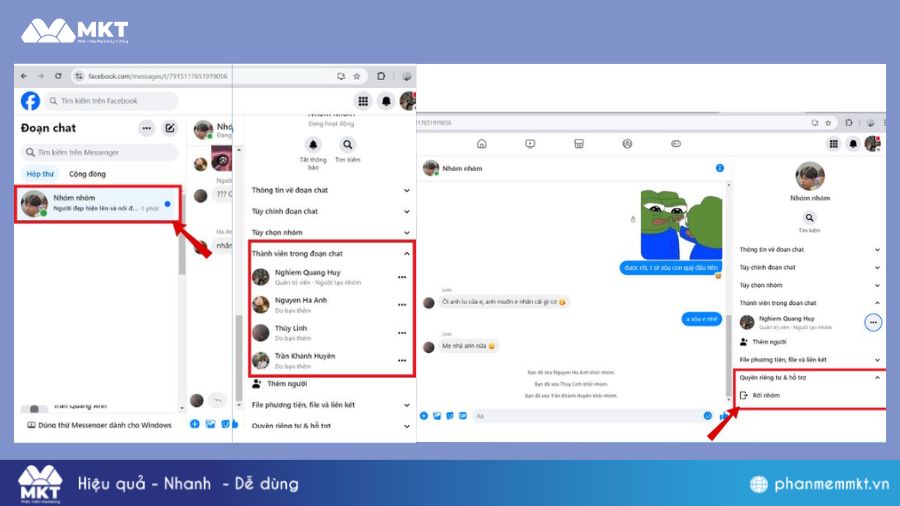 Cách giải tán nhóm Messenger trên máy tính