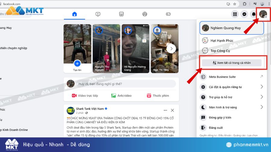 Cách gộp page trên Facebook