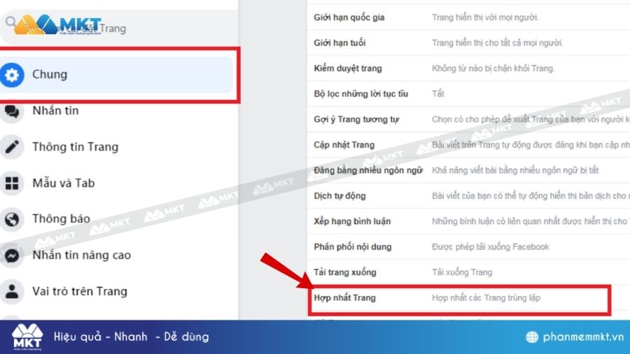 Cách gộp page trên Facebook