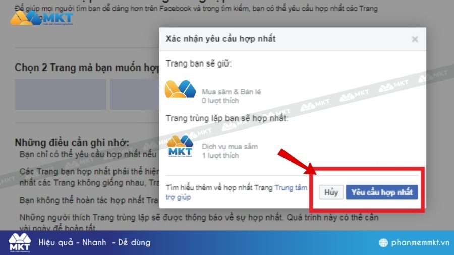 Cách gộp page trên Facebook