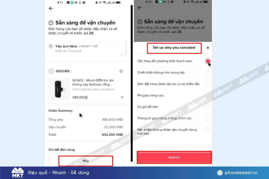 Cách hủy đơn hàng trên TikTok chi tiết