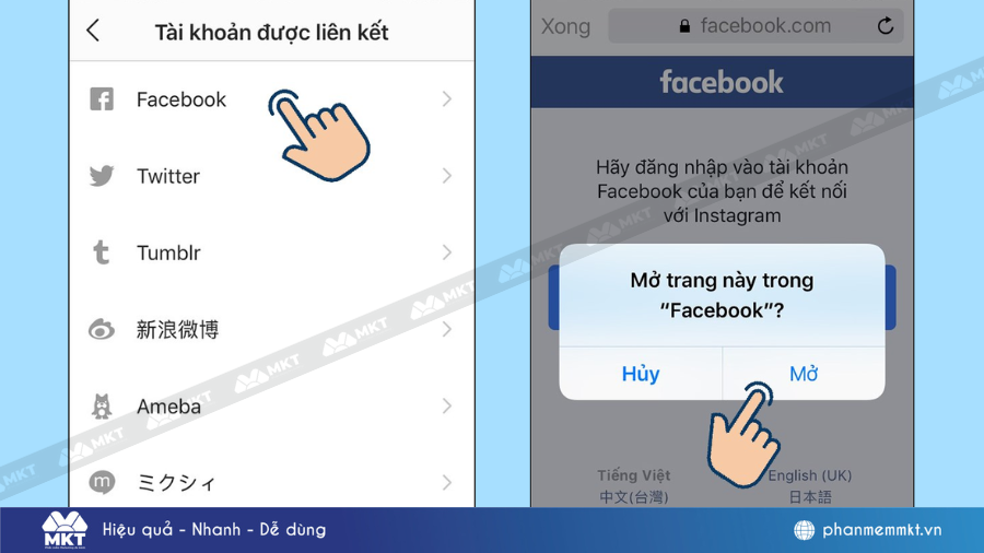 Cách liên kết Instagram với Facebook