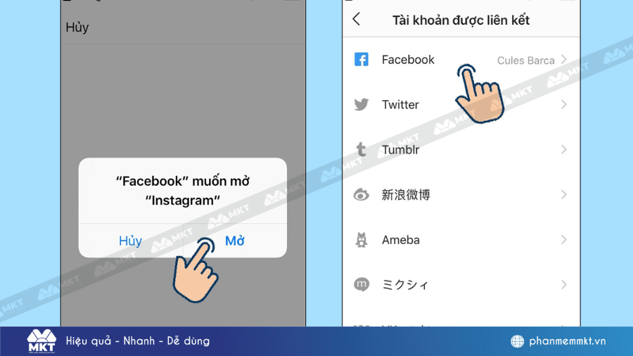 Cách liên kết Instagram với Facebook