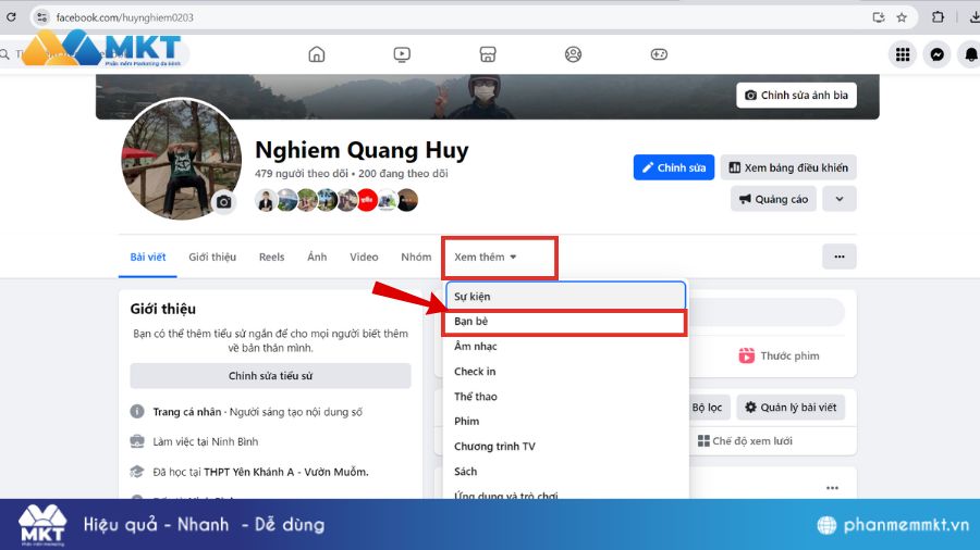 Cách xem người mình theo dõi trên Facebook bằng máy tính