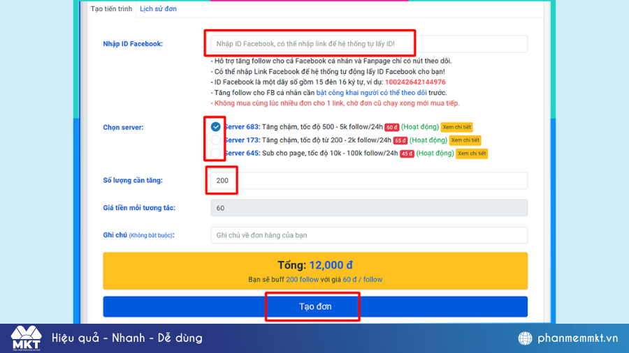 Hack follow Facebook bằng Vinafabo