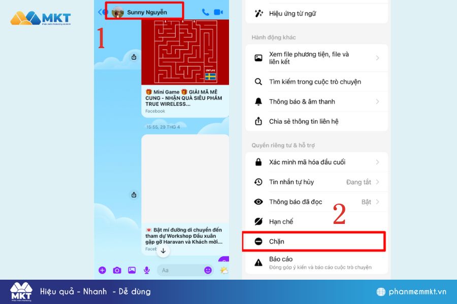 Cách chặn ai đó trên Messenger