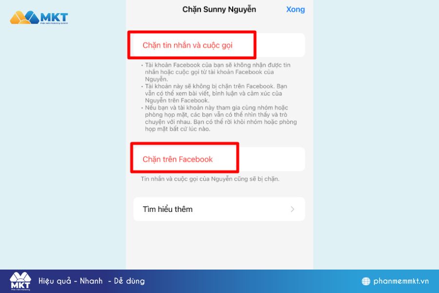 Cách chặn ai đó trên Messenger