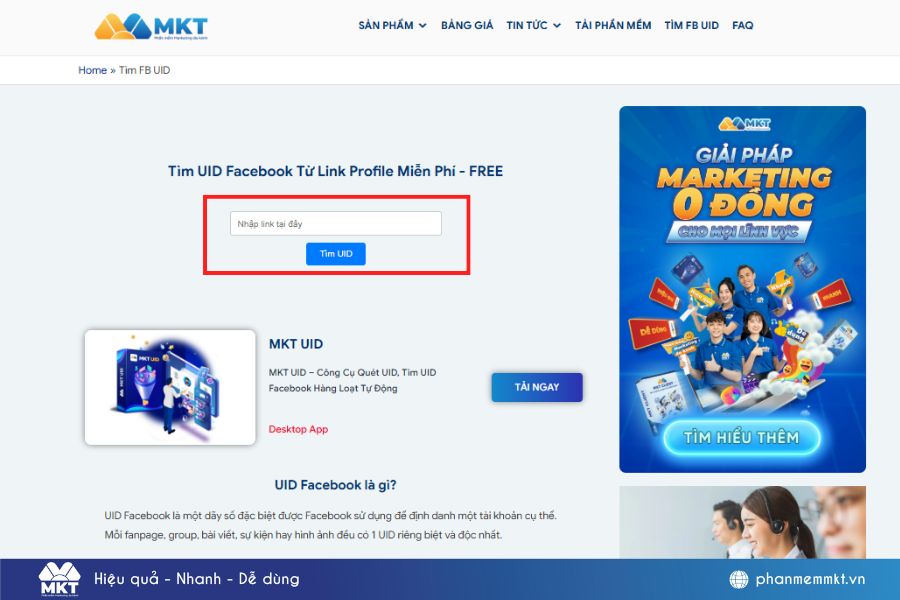 phần mềm quét uid fanpage