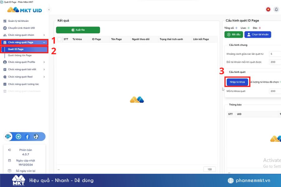 phần mềm quét uid fanpage