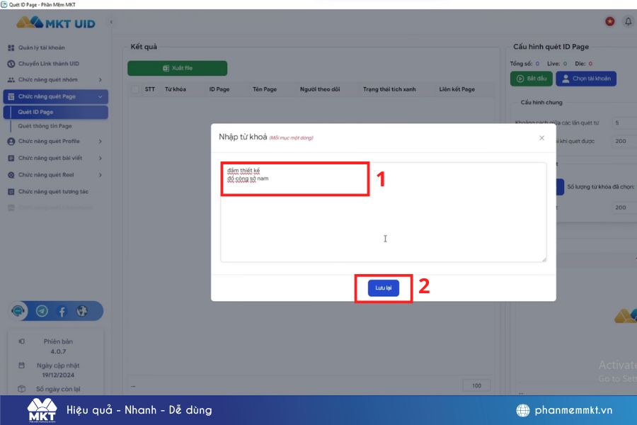 phần mềm quét uid fanpage