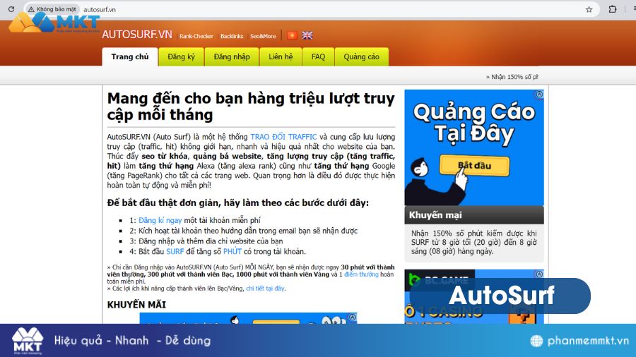 Phần mềm tăng traffic website AutoSurf