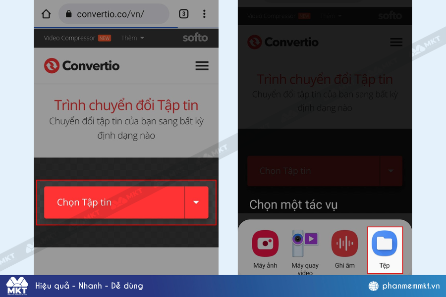 Chuyển video TikTok sang mp3 bằng CloudConvert