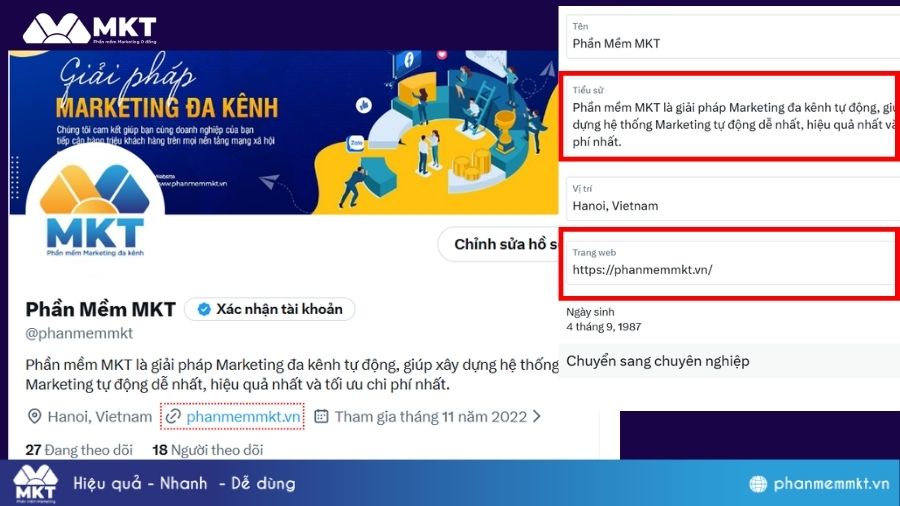Tối ưu mô tả trên hồ sơ Twitter Tối ưu hóa hồ sơ Twitter (X) của bạn