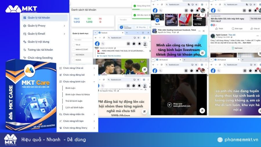 Tool ăng view reels Facebook hàng loạt Tăng view reels Facebook nhanh chóng - MKT Care