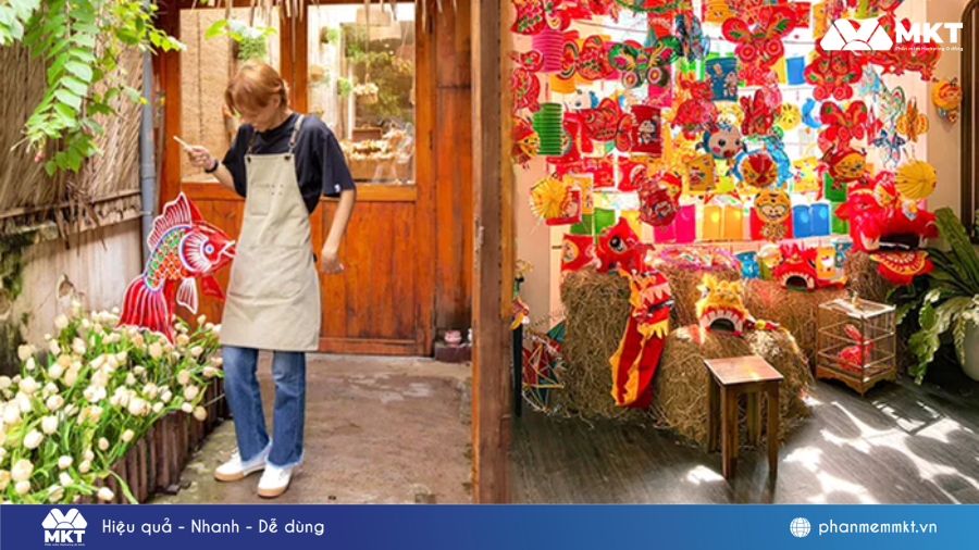 Ý tưởng trang trí background chụp ảnh cho quán cafe dịp Trung Thu