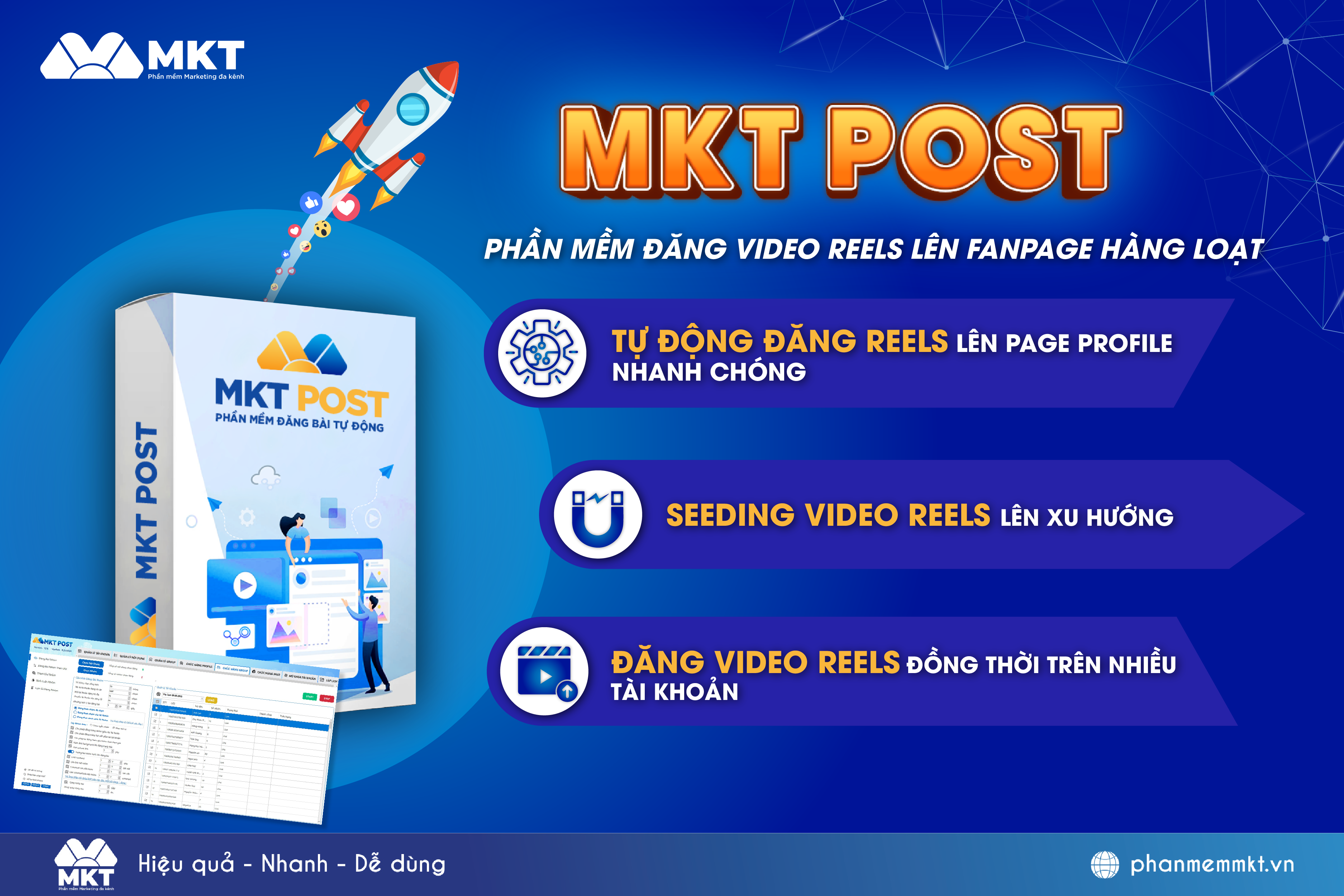 Phần mềm auto đăng bài Facebook hàng loạt - MKT Post