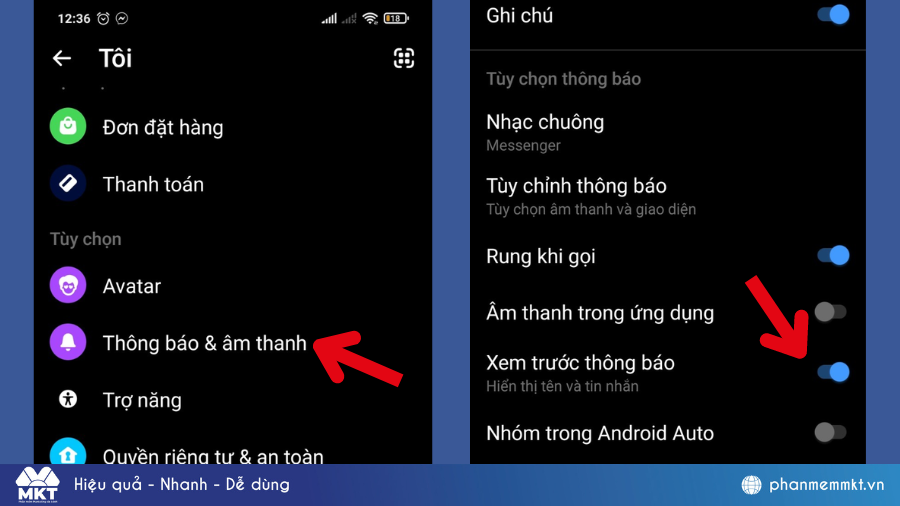 Bật chế độ xem trước trên Messenger