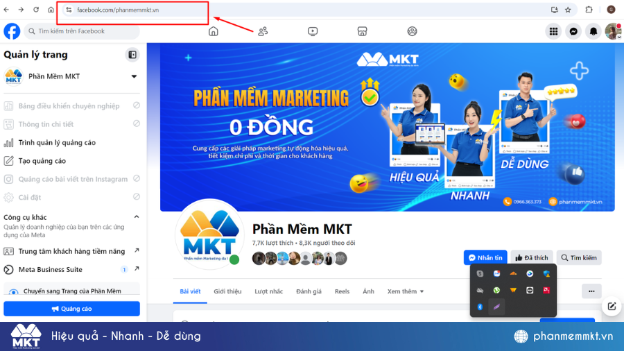 Cách lấy mã QR của fanpage Facebook trên máy tính