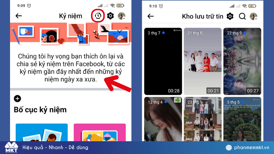 Cách xem kỷ niệm trên Facebook bằng điện thoại