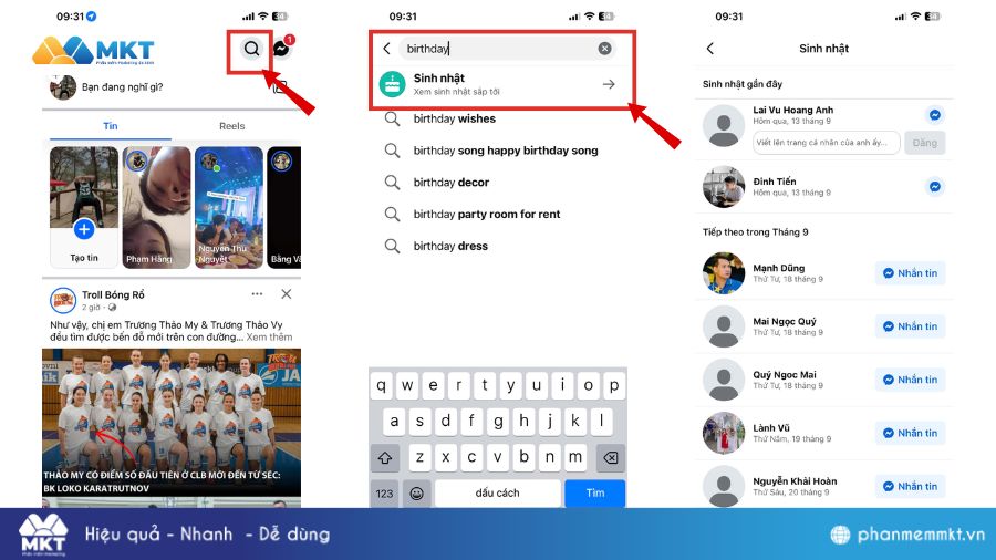 Cách xem sinh nhật bạn bè trên Facebook bằng điện thoại