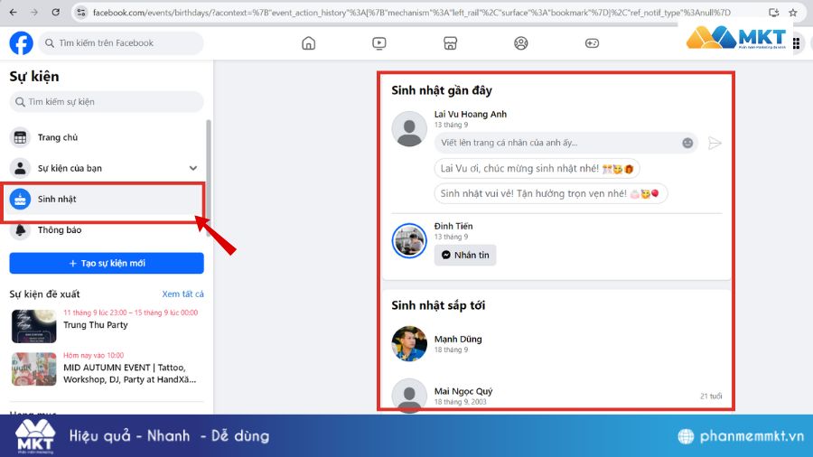 Cách xem ngày sinh của bạn bè trên Facebook