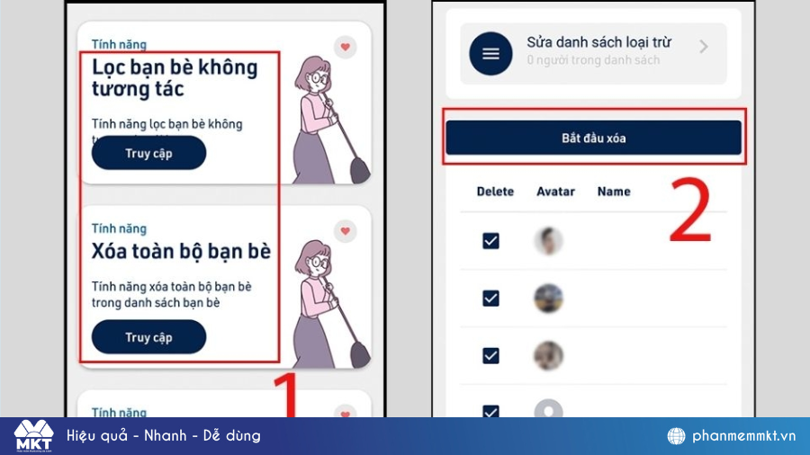 Cách xóa hết bạn bè trên Facebook bằng điện thoại