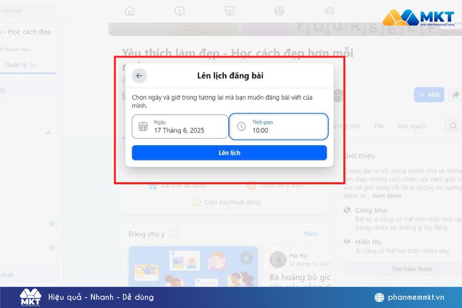 Hẹn giờ đăng bài Facebook