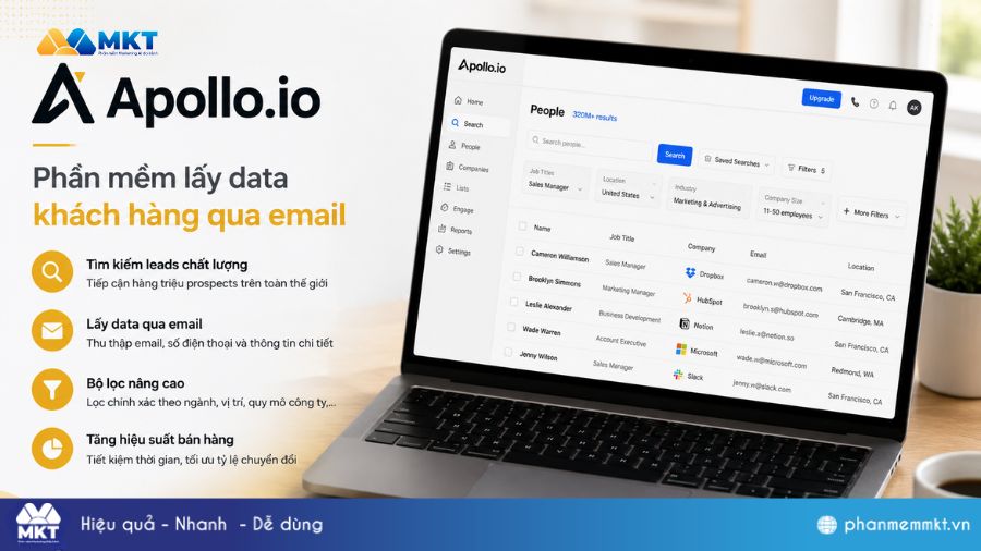 Top 10 phần mềm tìm kiếm khách hàng tiềm năng hiệu quả 12 Apollo.io - Phần mềm lấy data khách hàng qua email