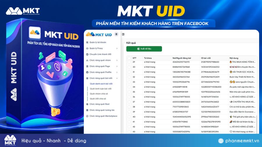 Top 10 phần mềm tìm kiếm khách hàng tiềm năng hiệu quả 5 MKT UID – Phần mềm tìm kiếm khách hàng trên Facebook