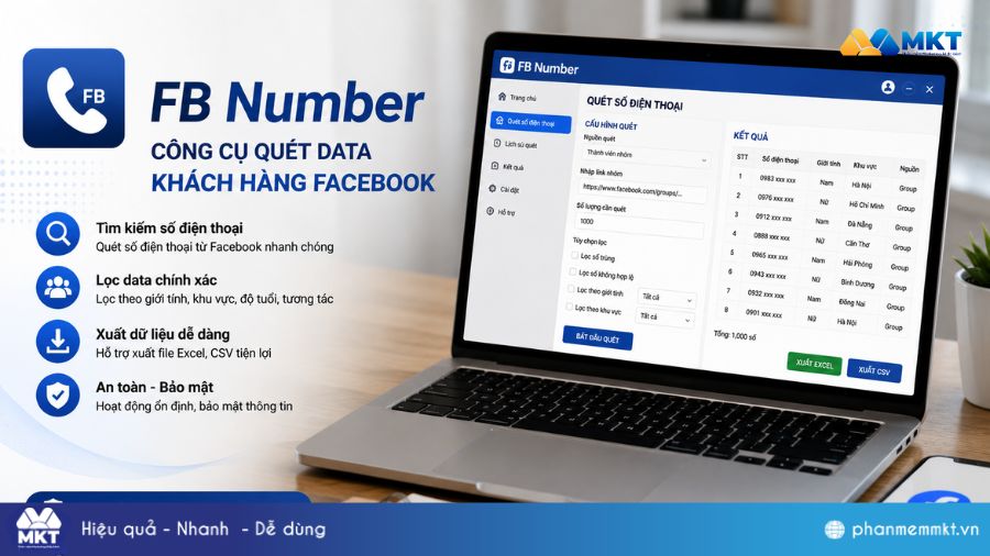 Top 10 phần mềm tìm kiếm khách hàng tiềm năng hiệu quả 8 FB Number - Công cụ quét data khách hàng Facebook