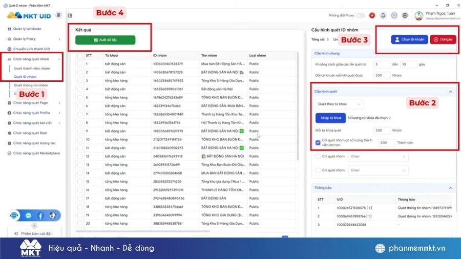 Tool quét nhóm Facebook Tool quét nhóm Facebook