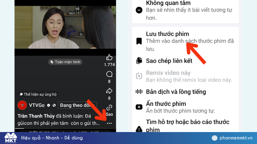 Cách lưu video trên Facebook