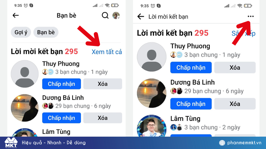 Cách xem lời mời kết bạn đã gửi trên Facebook bằng điện thoại