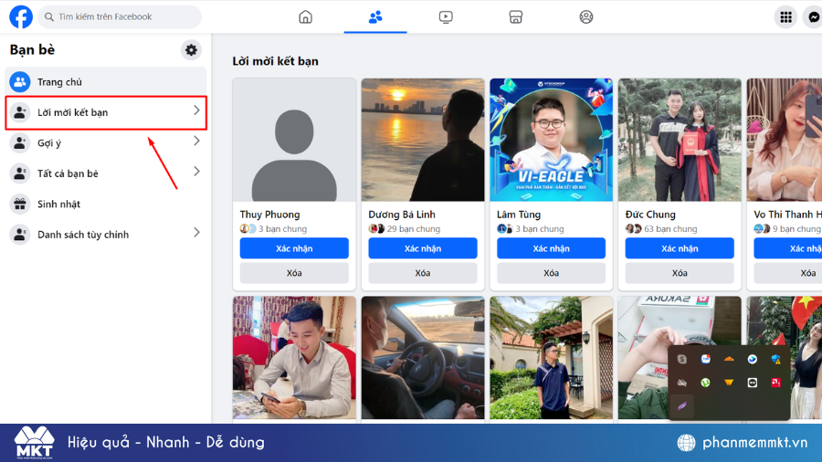 Cách xem lời mời kết bạn đã gửi trên Facebook bằng máy tính