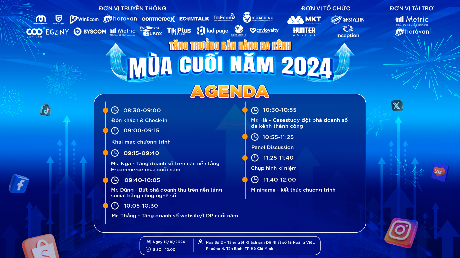 Timeline sự kiện: "Tăng trưởng bán hàng đa kênh mùa cuối năm 2024"