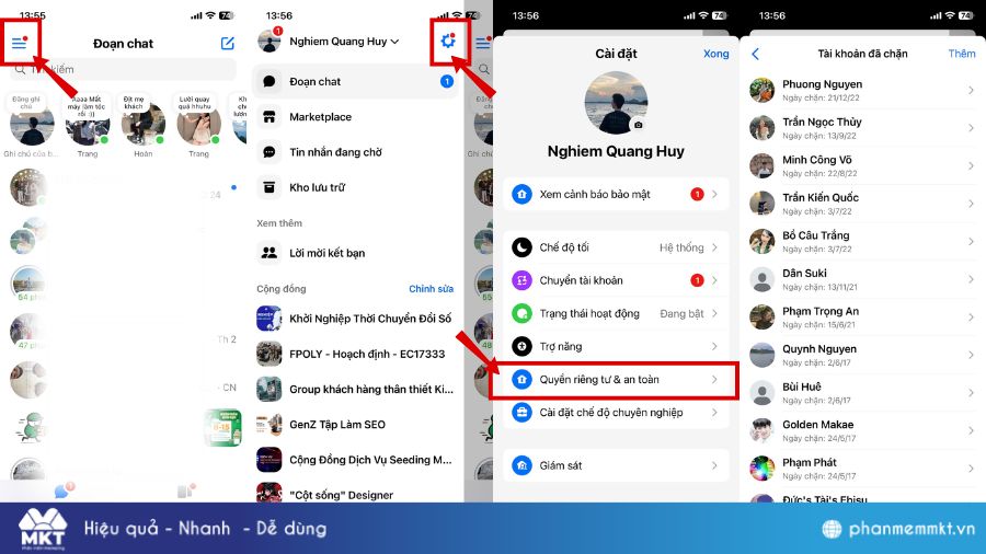 Cách gỡ chặn người khác trên Messenger