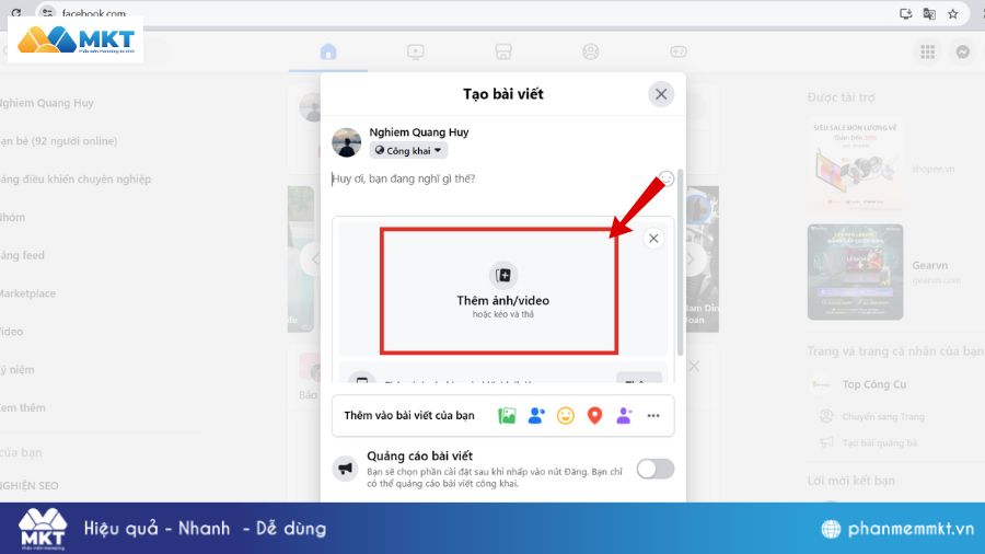 Cách viết caption cho từng ảnh trên Facebook trên máy tính