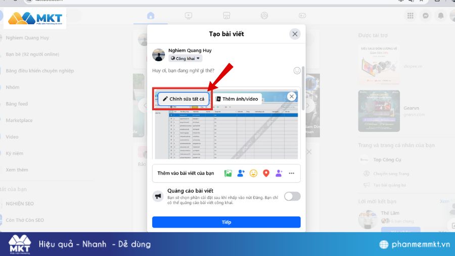 Cách viết caption cho từng ảnh trên Facebook trên máy tính