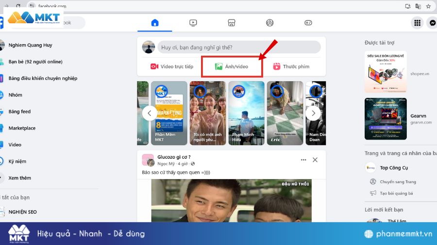 Cách viết caption cho từng ảnh trên Facebook trên máy tính