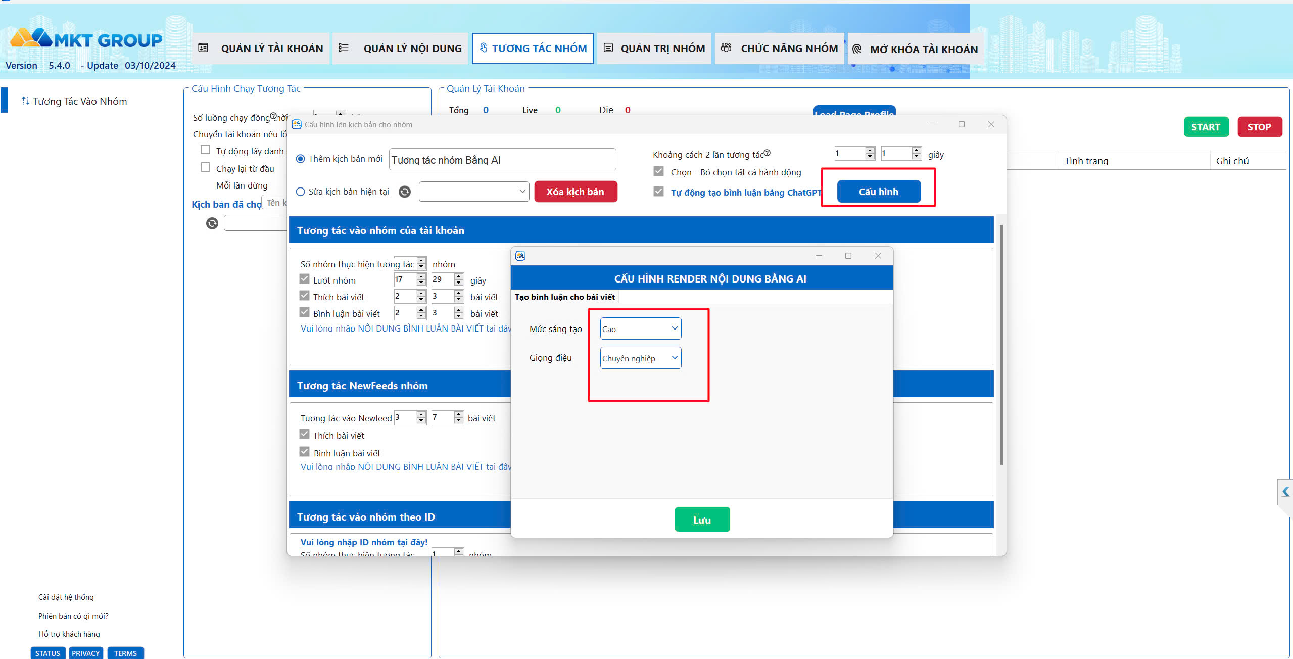 Cách Bình Luận Bằng AI Trên MKT Group