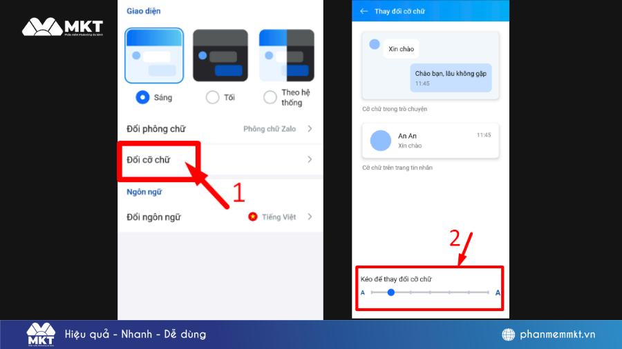 cách chỉnh cỡ chữ trong tin nhắn Zalo
