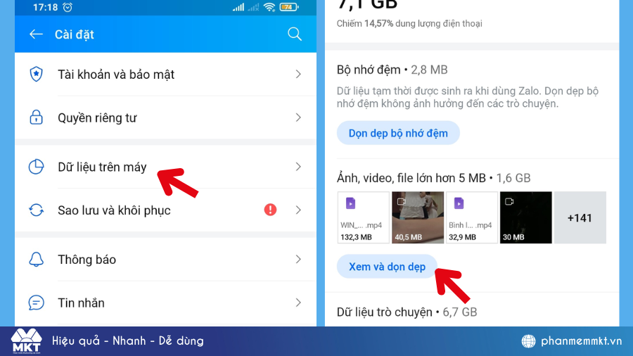 Cách giải phóng dung lượng Zalo bằng việc xóa ảnh, video và file lớn