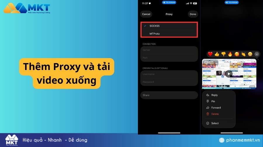 Thêm Proxy và tải video trên Telegram về máy Cách tải video trên Telegram khi bị chặn