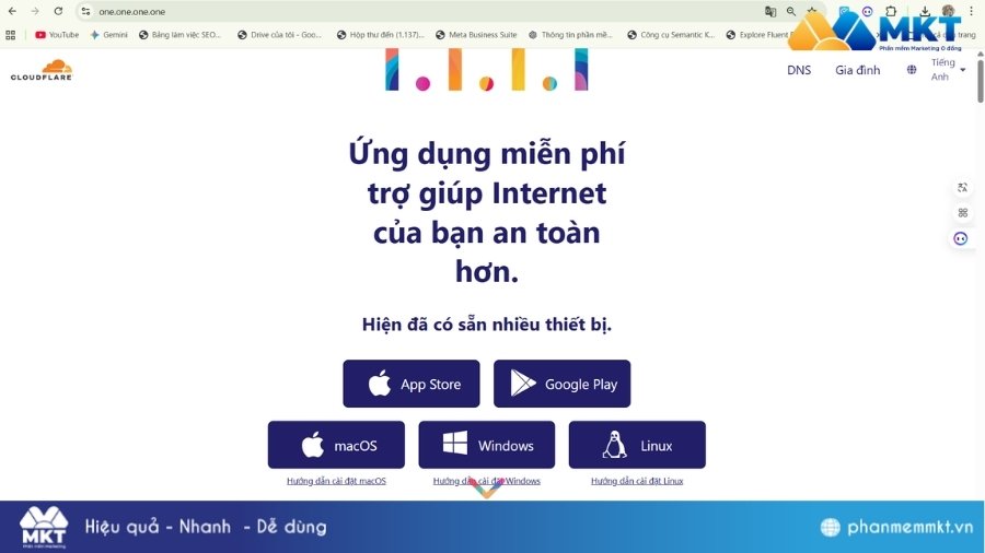 Cài ứng dụng VPN 1.1.1.1 Cách tải video trên Telegram khi bị chặn