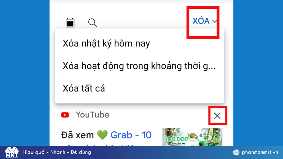 Xóa lịch sử xem trên YouTube