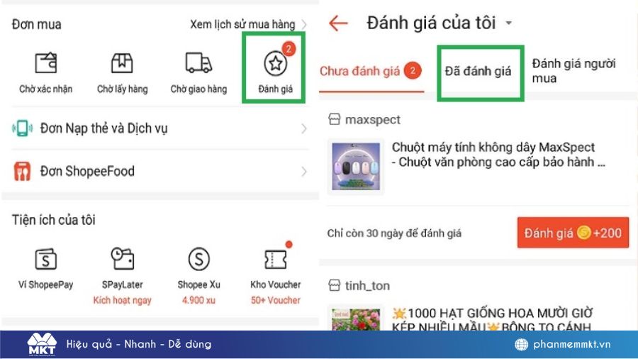 Cách xóa đánh giá trên Shopee đối với người mua