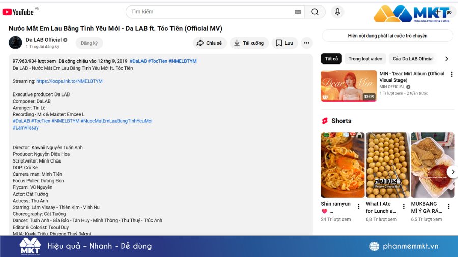Mẫu mô tả video ca nhạc YouTube Mẫu mô tả video kênh Youtube hay