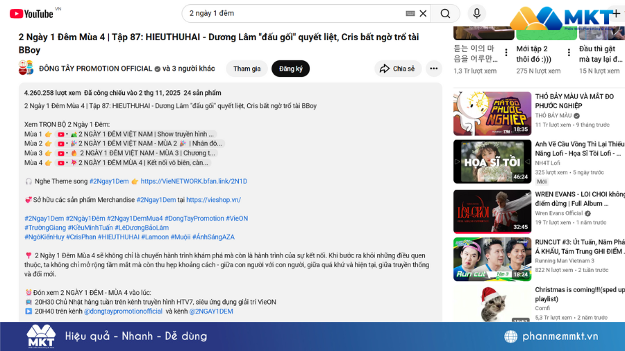 Mẫu mô tả video chương trình thực tế YouTube Mẫu mô tả video kênh Youtube hay